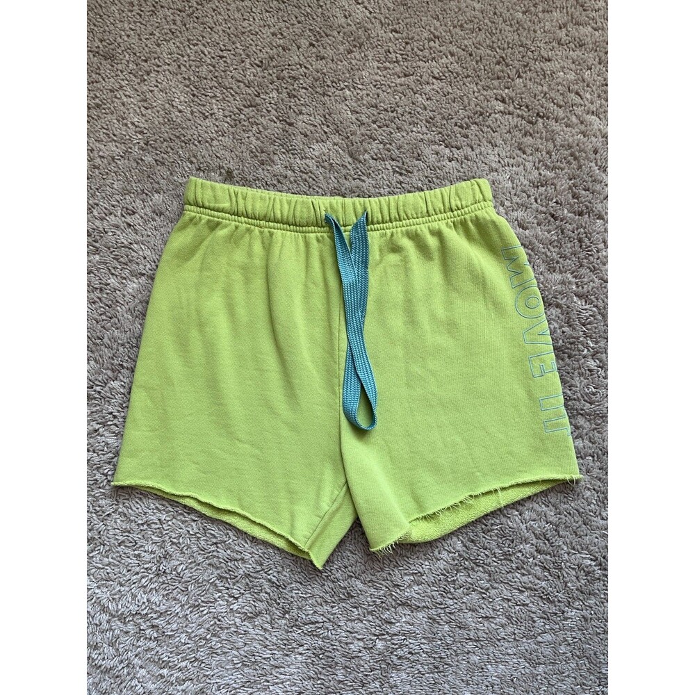 MOTHER Neon Lime Green Shorts with Blue Drawstring